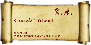 Krucsó Albert névjegykártya