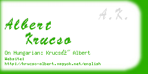 albert krucso business card